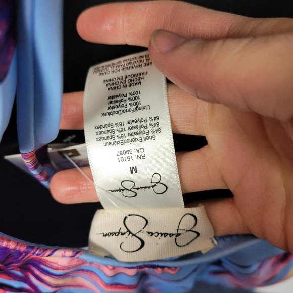 SALE 5/$25 Jessica Simpson Palmy Days Cami One Piece Swimsuit Smocked Side Lilac - Picture 8 of 8